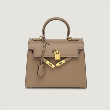 (Khaki, Small size 22cm+scarf+pony) Mini Second-Generation Kelly Handbag Kelly Palm Print Women's Handbag With A Luxurious Feel Women's Bag Single Shoulder Bag Platinum Bag