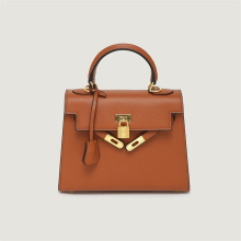 (brown, Large size 25cm) Mini Second-Generation Kelly Handbag Kelly Palm Print Women's Handbag With A Luxurious Feel Women's Bag Single Shoulder Bag Platinum Bag