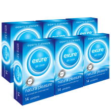 (Natural, 140pk) 56-140pk Condoms Ribbed Natural Flavoured EXURE