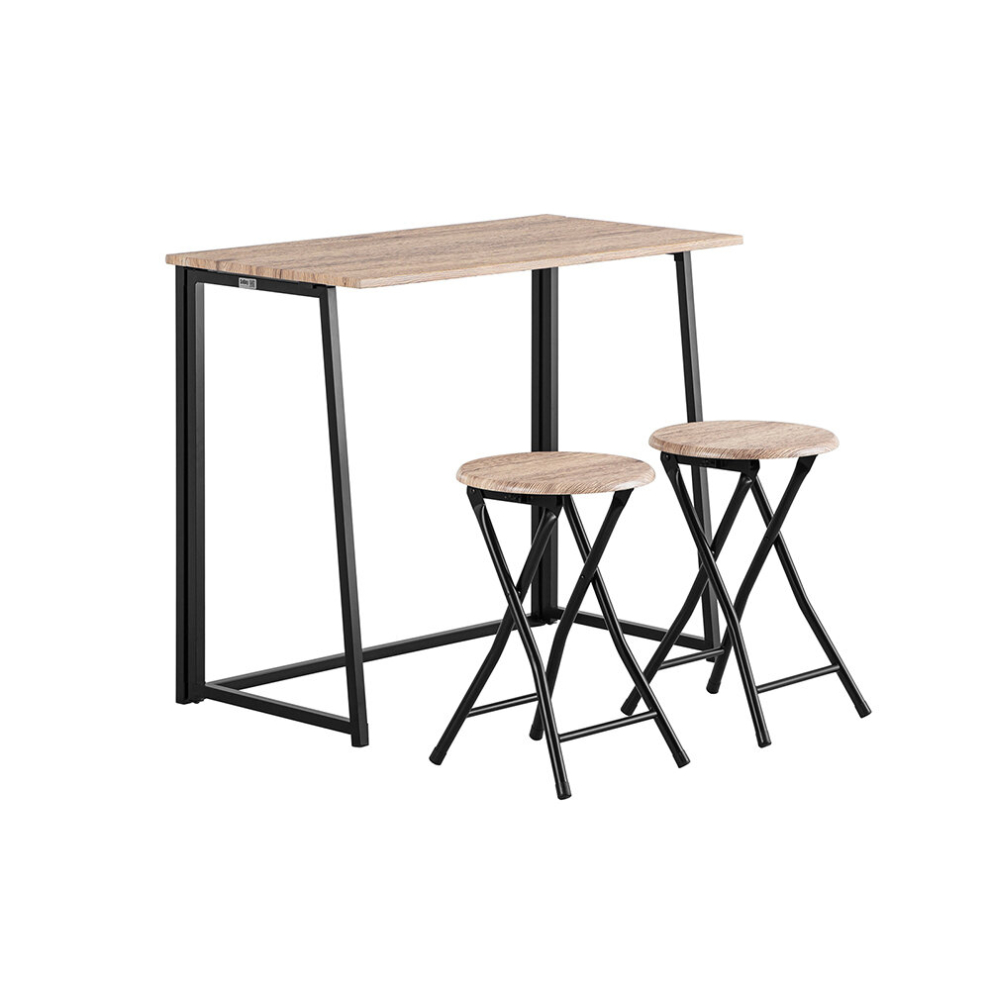 SoBuy® OGT18-N,3 Pieces Bar Set-Folding Bar Table and 2 Folding Stools