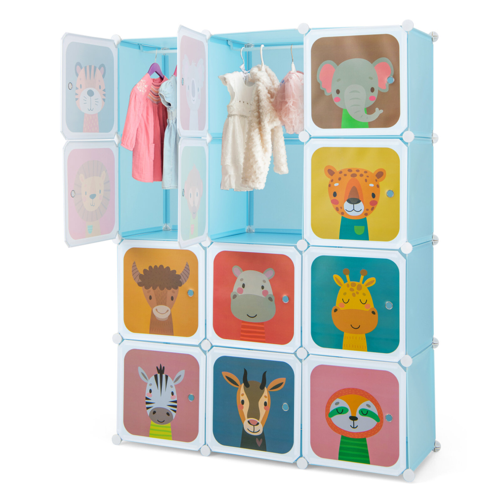 Kids Wardrobe 12-Cube Baby Closet Dresser Children's Storage Organizer