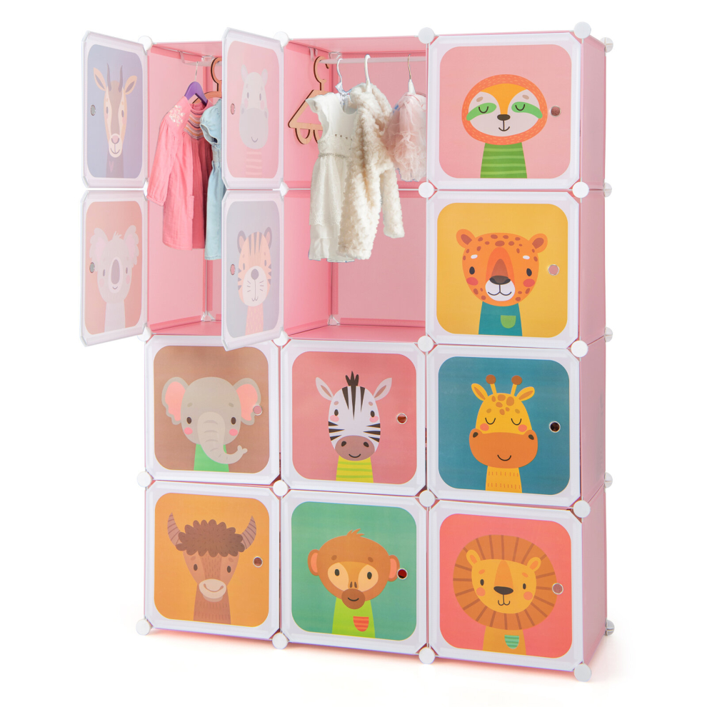 Kids Wardrobe 12-Cube Baby Closet Dresser Children's Storage Organizer