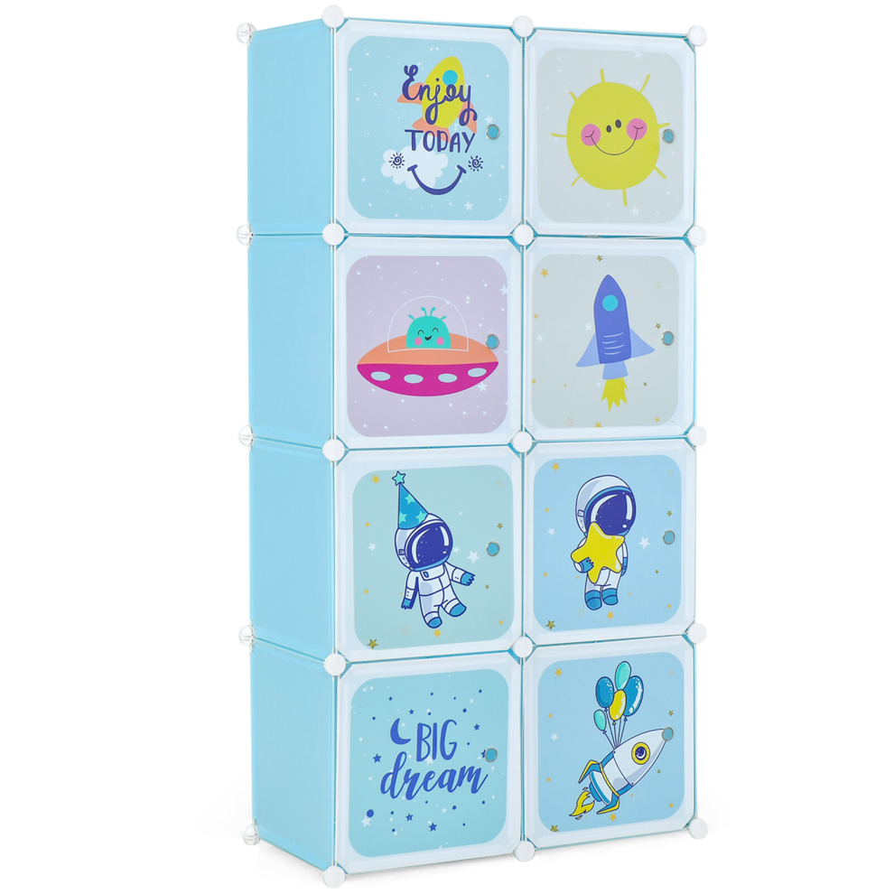 Portable Children's Wardrobe 8-Cube Baby Closet Dresser Children's Storage Organiser