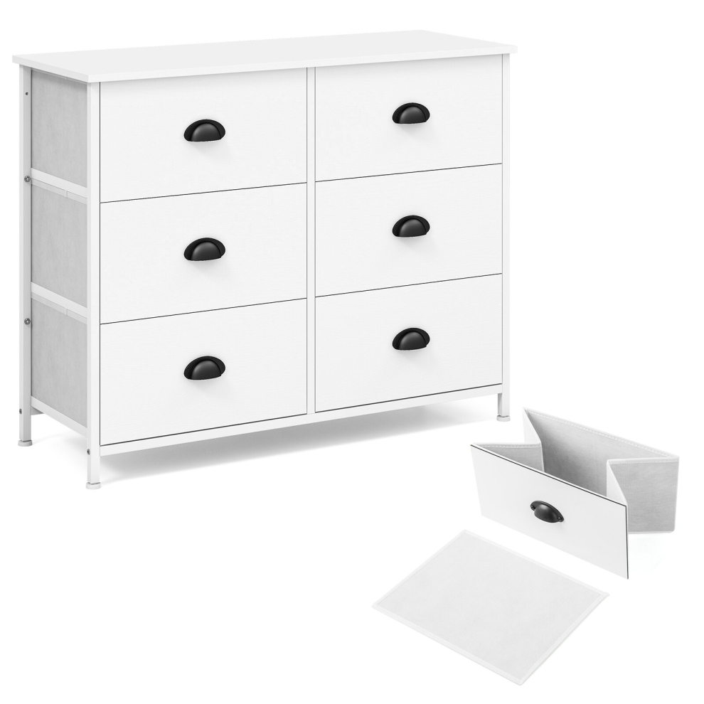 Casart 6 Drawers Dresser Organizer 2-Tier Fabric Storage Organizer Chest Of Drawers
