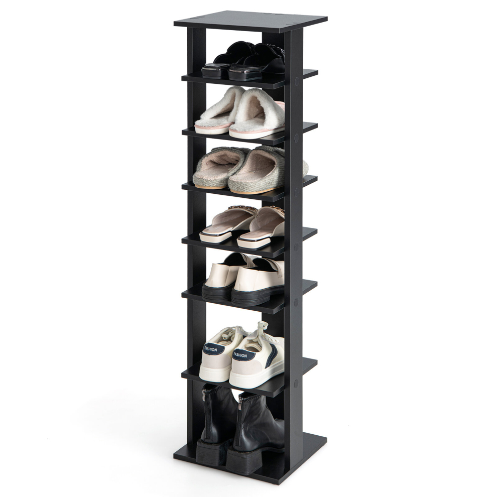 110 cm Narrrow 7-Tier Shoe Rack Tower Organiser with Removable Shelves