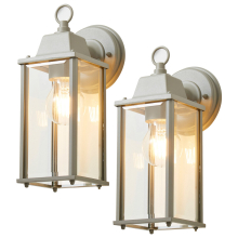 (Dove Grey ) 2 Pack of Litecraft Colone Outdoor Wall Lantern