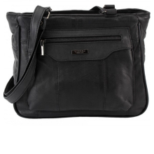 Lorenz Women's Genuine Real Leather Organiser Shoulder Bag Multi Pocket Handbag