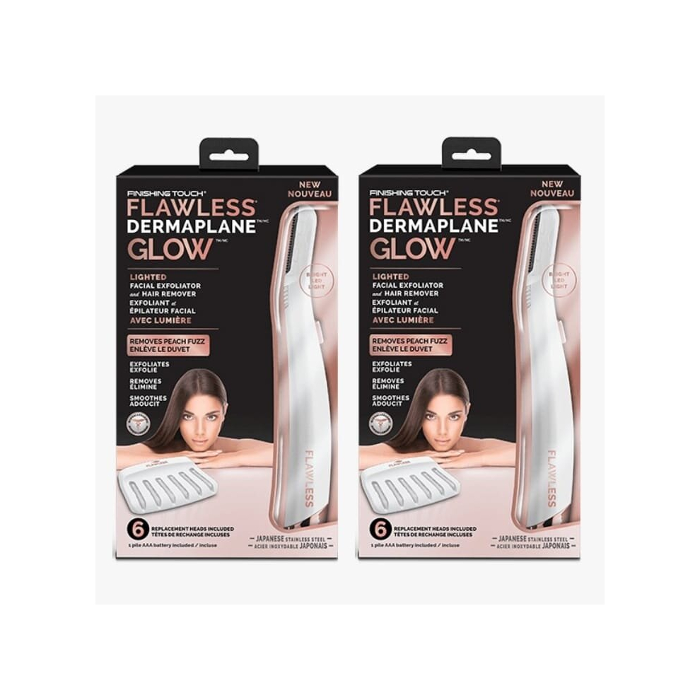 Pack Of 2 Flawless Dermaplane Glow, Exfoliates Dry, Dead Skin And Removes Peach Fuzz, Christmas Clearance Sale