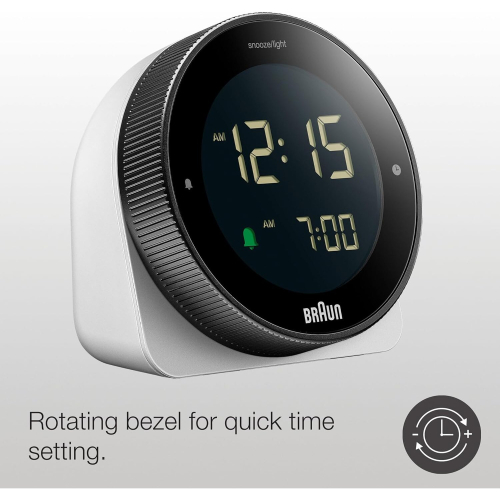 Braun Braun Digital Alarm Clock With Rotating Bezel For Quick Time Setting - White 1