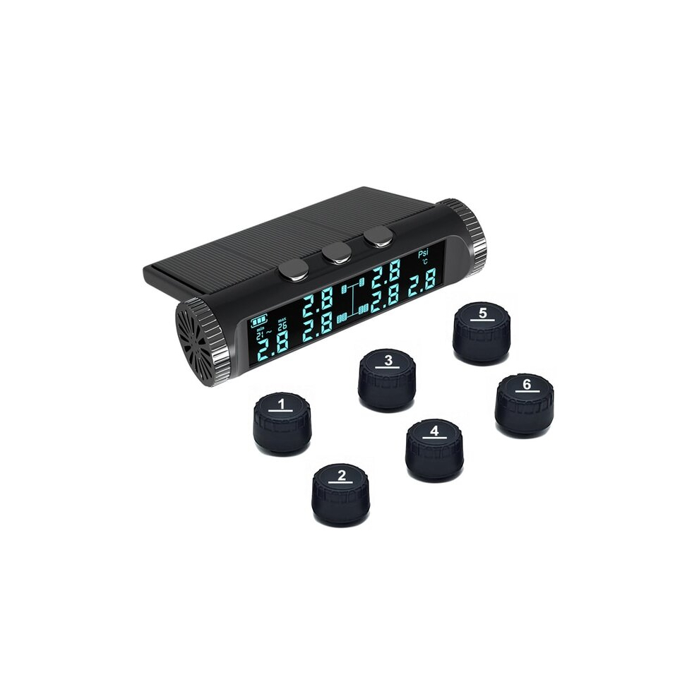 8Bar 6-Wheel Tire Pressure Monitoring Tyre Truck Tpms Lcd Display Car 9063646283566