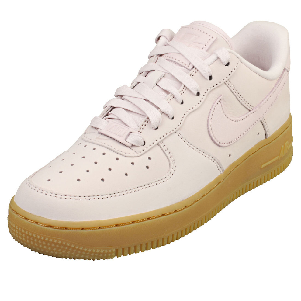 (5) Nike Air Force 1 Premium Womens Fashion Trainers in Pearl Pink