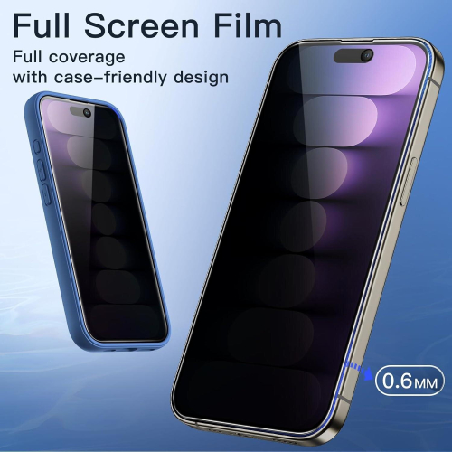 Ultimate Privacy and Defense for iPhone 15 Pro Max - 3-Pack Tempered Glass Screen Protectors 1