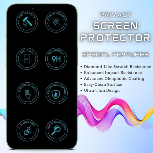 Ultimate Privacy and Defense for iPhone 15 Pro Max - 3-Pack Tempered Glass Screen Protectors 2