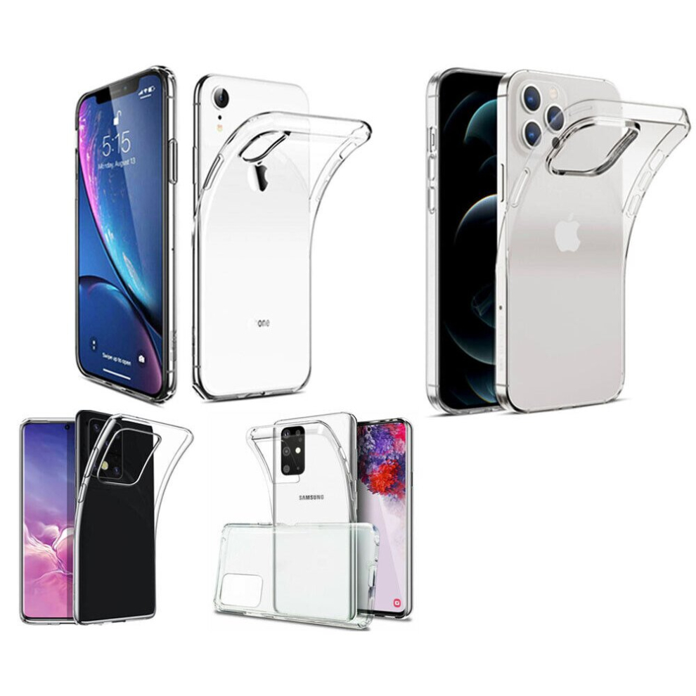 Apple iPhone 12 Pro 11 XR XS Max Clear Case Soft TPU Shockproof Silicoone Cover
