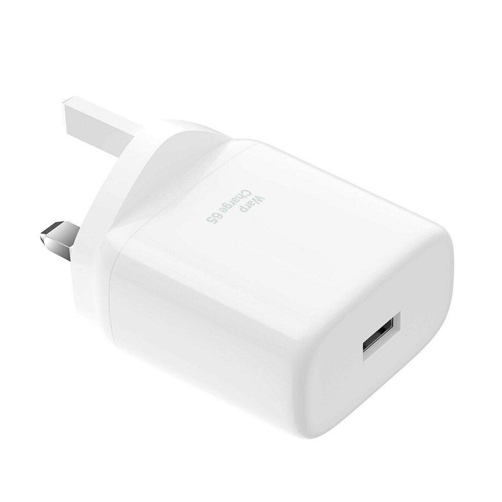 OnePlus Warp Charger Power Adapter with Travel Plug 65W UK -Genuine