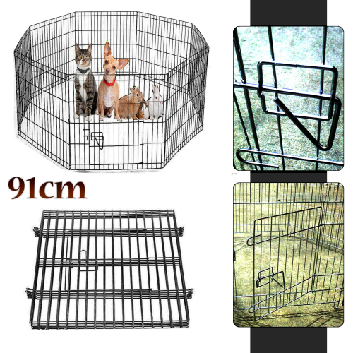 91CM Pes Pet Pen 8 Panel KovovÃ Å¡teniatko Playpen Run Cage plot Enclosure 2