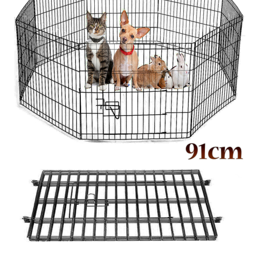 91CM Pes Pet Pen 8 Panel KovovÃ Å¡teniatko Playpen Run Cage plot Enclosure 1