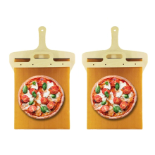 2Pcs Sliding Pizza Peel-Pala Pizza Scorrevole,Sliding Pizza Shovel