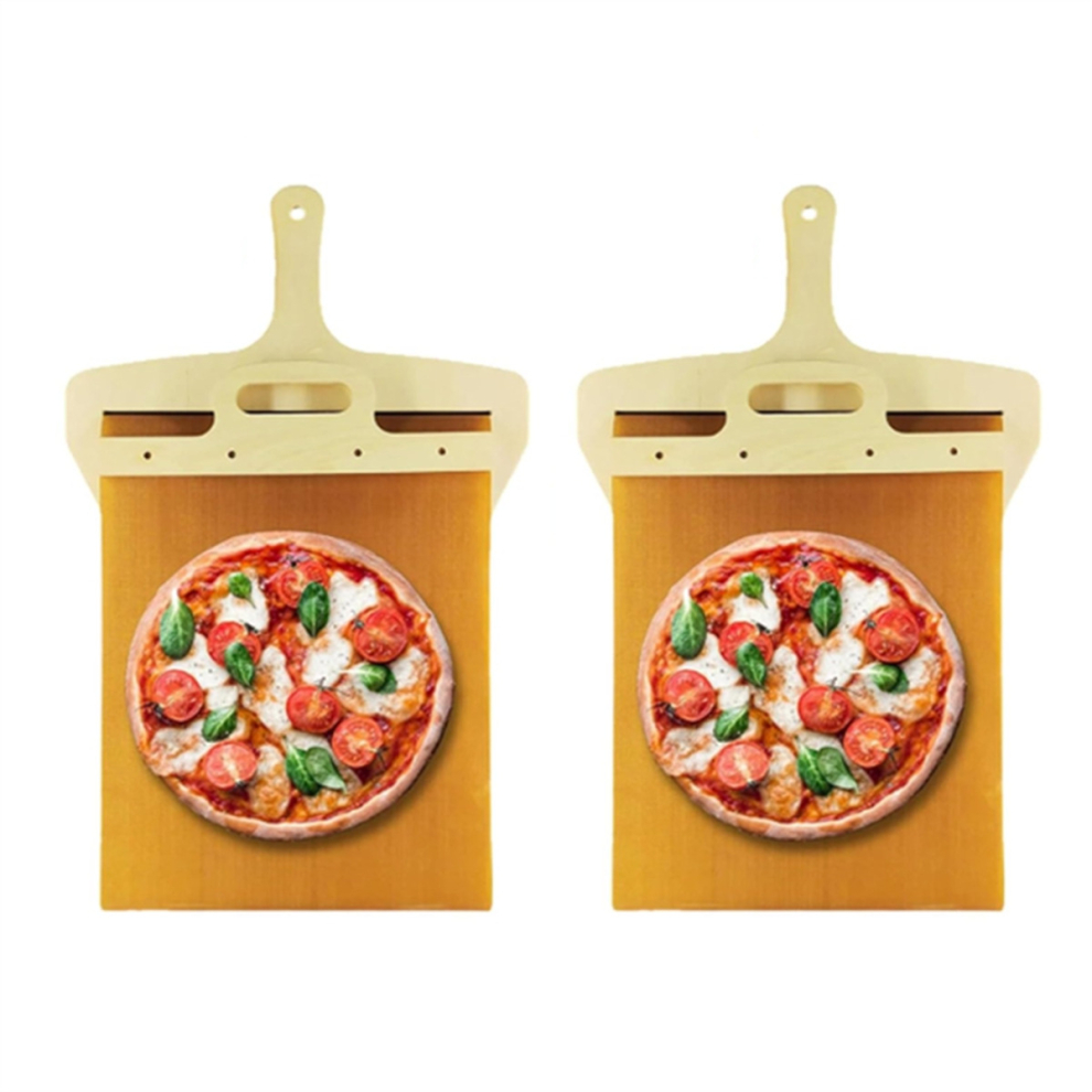 2Pcs Sliding Pizza Peel-Pala Pizza Scorrevole,Sliding Pizza Shovel 