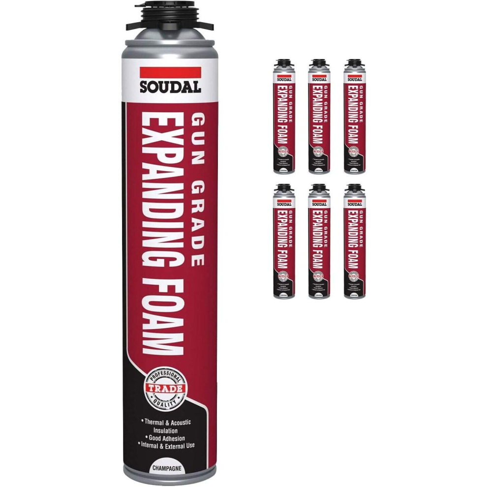 6 X Soudal Expanding Foam Gun Grade 750ML 8970