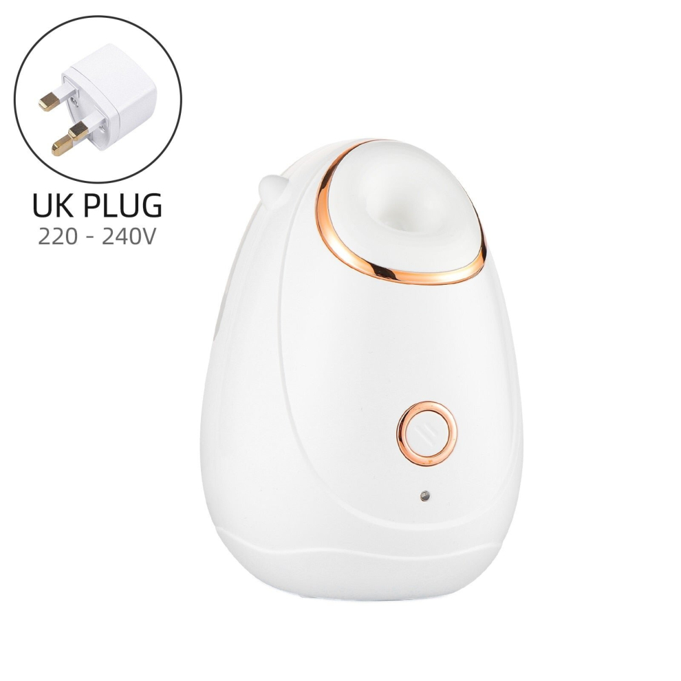 (UK PLUG (220-240V)) 180ml Face Steamer Nano Hot Mist Steam Sprayer Skin Moisturizing Humidifier Open Pore Warm Compress SPA Heating Fog Nebulizer