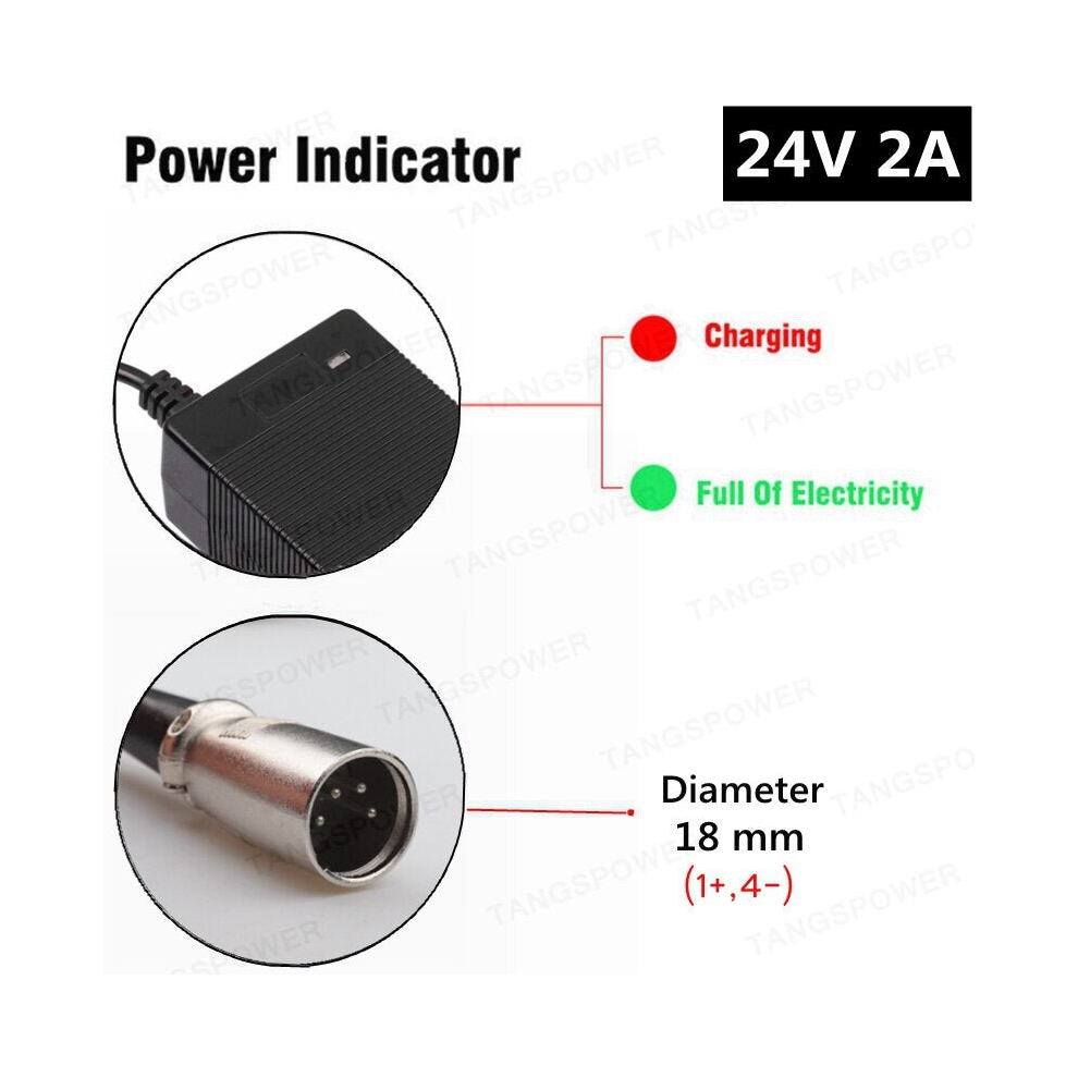 (4-Pin XLR, UK) 24V 2A lead-acid battery Charger For 28.8V Wheelchair golf cart lead acid Charger For electric scooter e-bike Lawnmower Charger