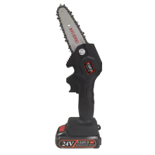 (BLACK, EU) 24V Portable Electric Pruning Saw Electric Saws Woodworking Electric Saw Garden Logging Mini Electric Chain Saw Lithium Battery