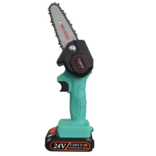 (GREEN, EU) 24V Portable Electric Pruning Saw Electric Saws Woodworking Electric Saw Garden Logging Mini Electric Chain Saw Lithium Battery