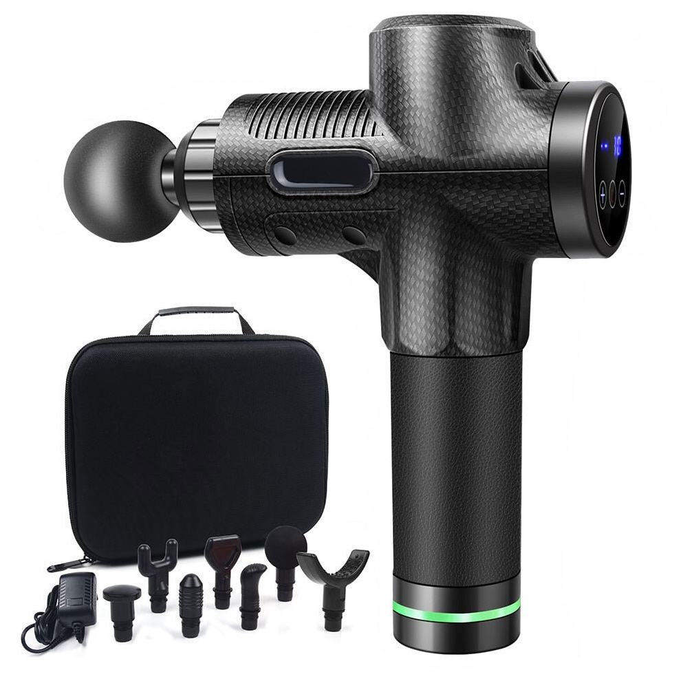 Hcsc (Carbon Fiber) 30 Speed High Frequency Massage Gun Muscle Relax Deep Tissue Neck Body Relaxation Massager
