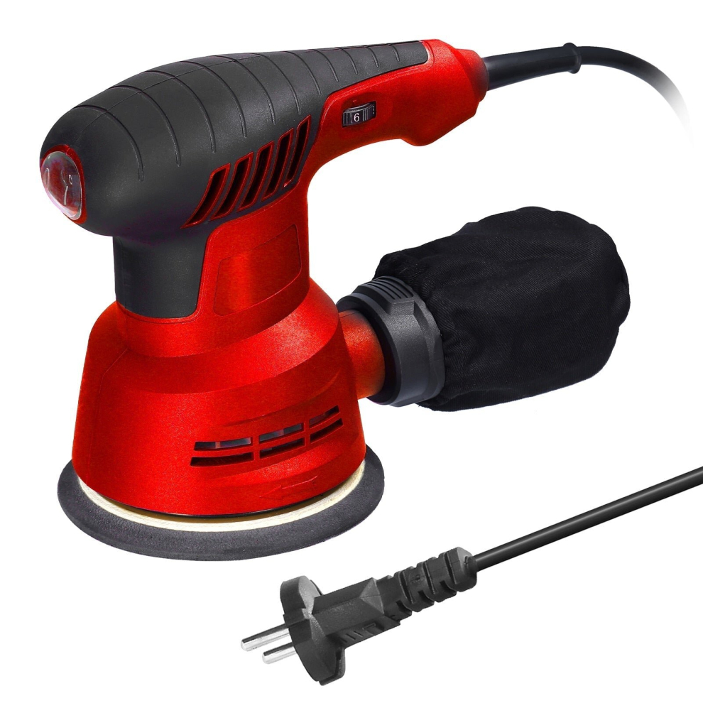 Photos - Grinder / Polisher  300W Electric Sander 5 Inch 125mm Sanding Plate Electric Eccentric Sander with Dust Box 6 Speed Regulation Car(EU Plug Red)