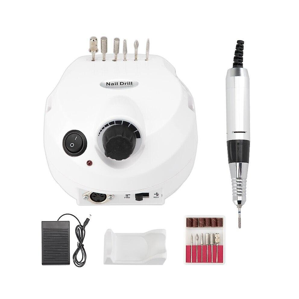Hcsc White 35000/20000 Rpm Electric Nail Drill Electric Nail Pedicure File|Electric Manicure Dri(White)
