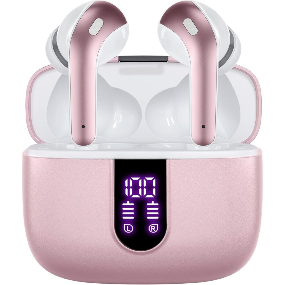 (Pink) Wireless Earbud, Bluetooth 5.3 Headphones In Ear With Noise Cancelling Mic Pink 6953156691827