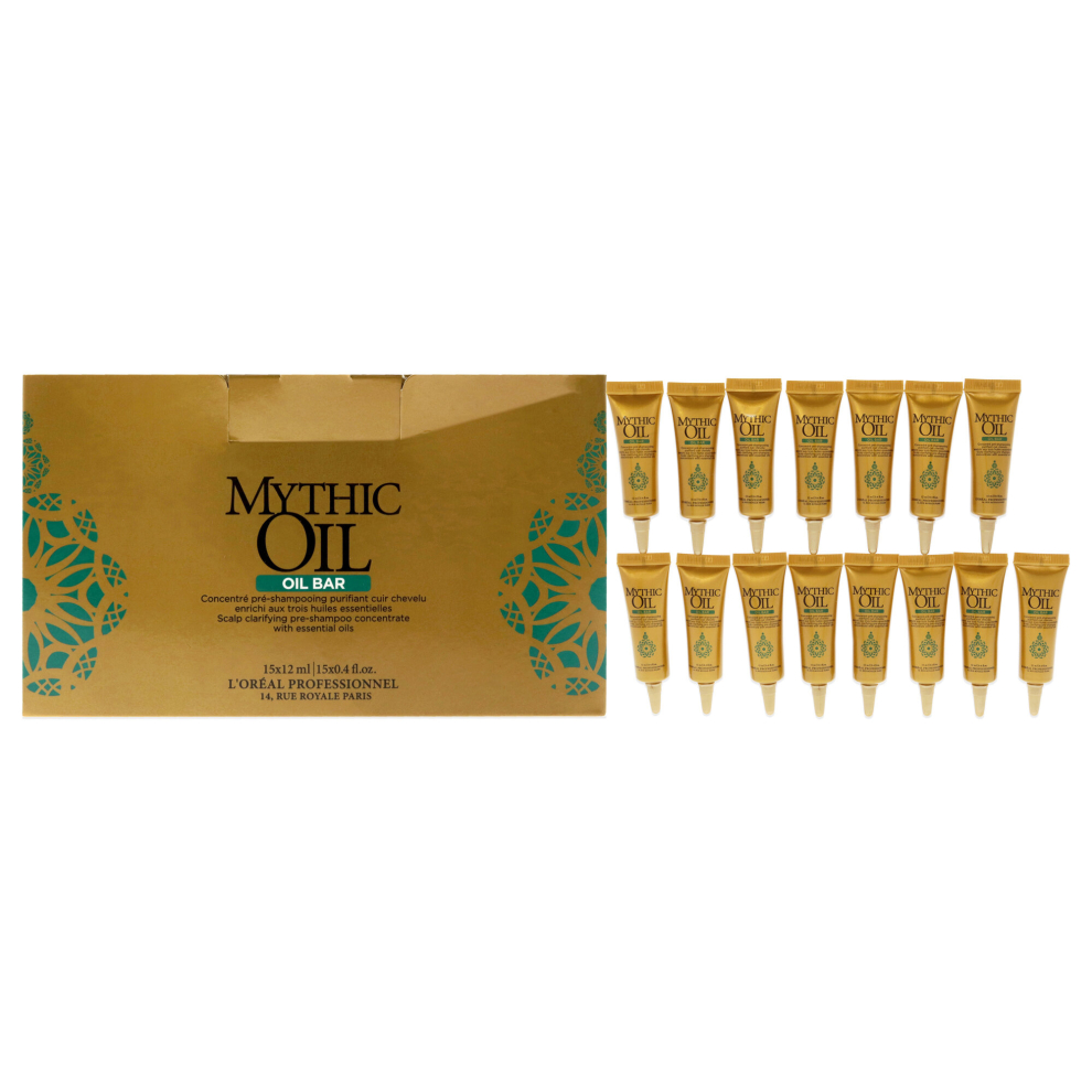 Mythic Oil Bar Scalp Clarifying Pre-Shampoo by LOreal Professional for Unisex - 15 x 0.4 oz Treatment