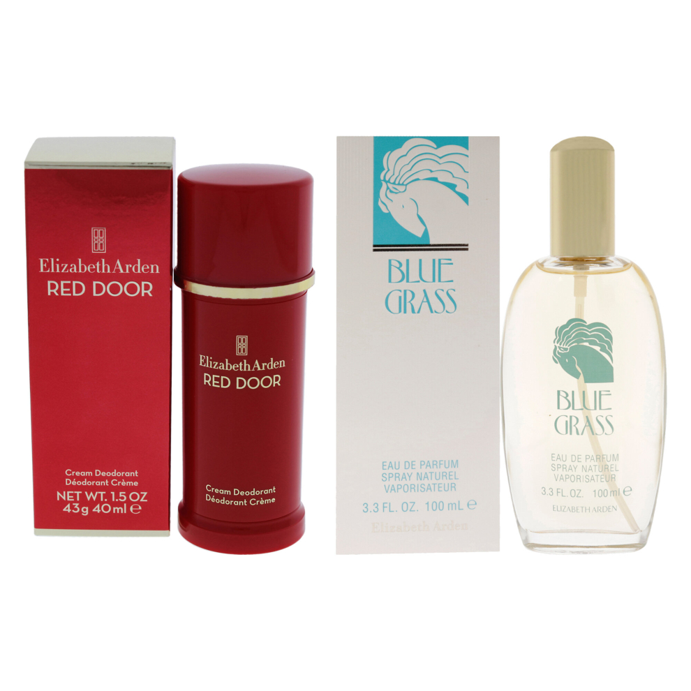 Elizabeth Arden Blue Grass and Red Door Kit For Women 2 Pc Kit 3.3 oz EDP Spray, 1.5 oz Deodorant Cream