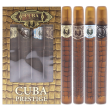Cuba Cuba Prestige For Men 4 Pc Gift Set 1.17oz Classic EDT Spray, 1.17oz Black EDT Spray, 1.17oz Platinum EDT Spray, 1.17oz Legacy EDT Spray