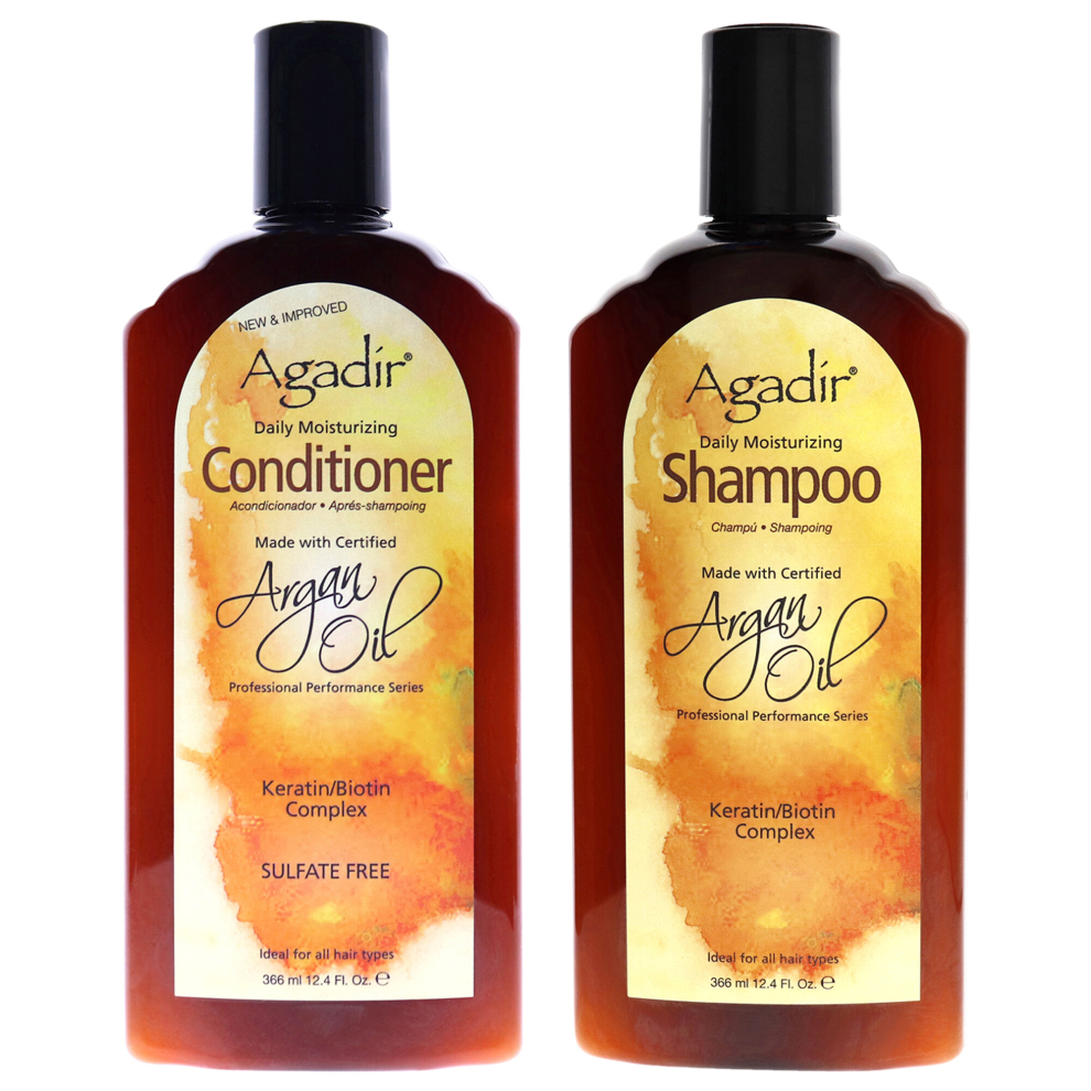 Agadir Argan Oil Daily Moisturizing Shampoo and Conditioner Kit For Unisex 2 Pc Kit 12oz Shampoo, 12oz Conditioner
