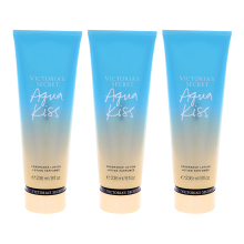 Victorias Secret Aqua Kiss Fragrance Lotion - Pack of 3 For Women 8 oz Body Lotion
