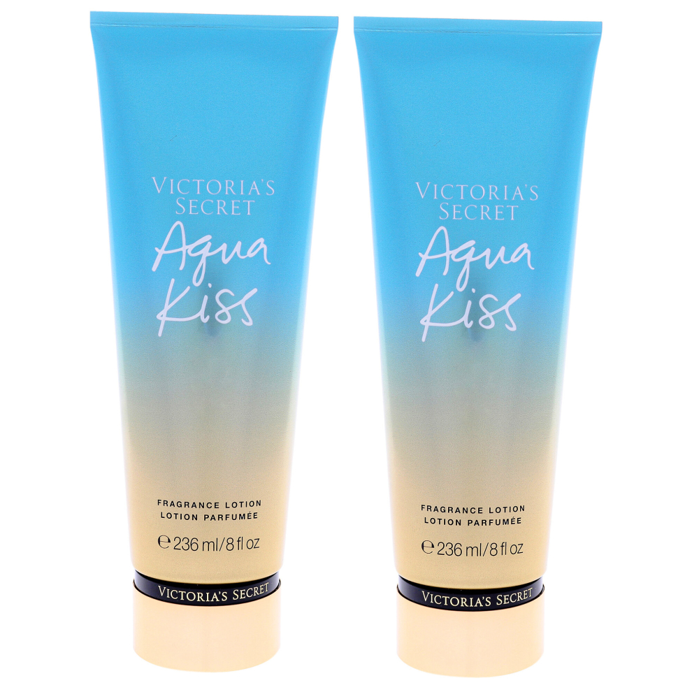 Victorias Secret Aqua Kiss Fragrance Lotion - Pack of 2 For Women 8 oz Body Lotion