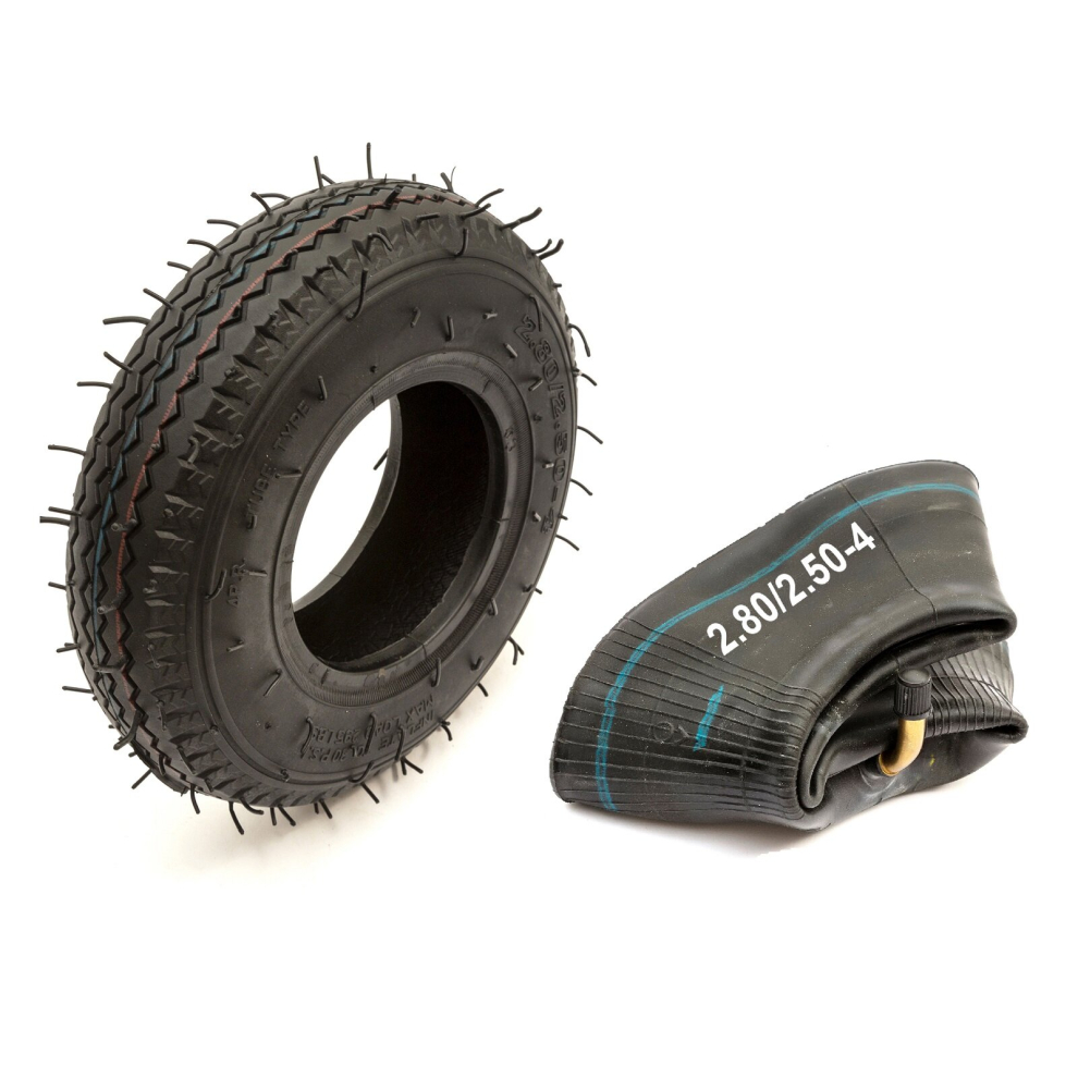 Heavy Duty Tyre & Inner Tube 2.80/2.50-4 4 Ply Line Tread Sack Truck Black 5056213591588