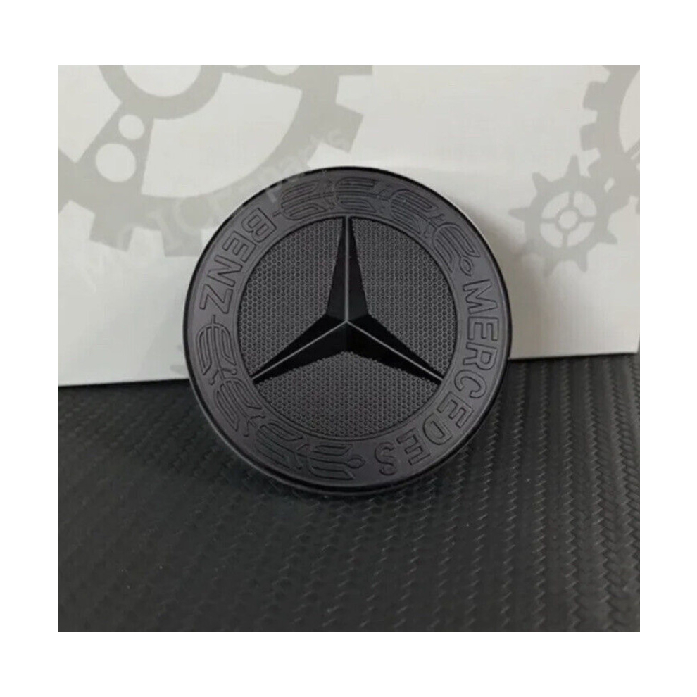 For Mercedes Benz Matte Black Bonnet Flat Badge Emblem 57 mm A B CE S Class