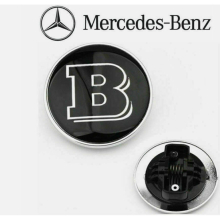 Mercedes-Benz Black BRABUS Flat Bonnet Badge Emblem A2228170415 NEW 57mm - Factory-Style Fits W204 W212 W213 S205