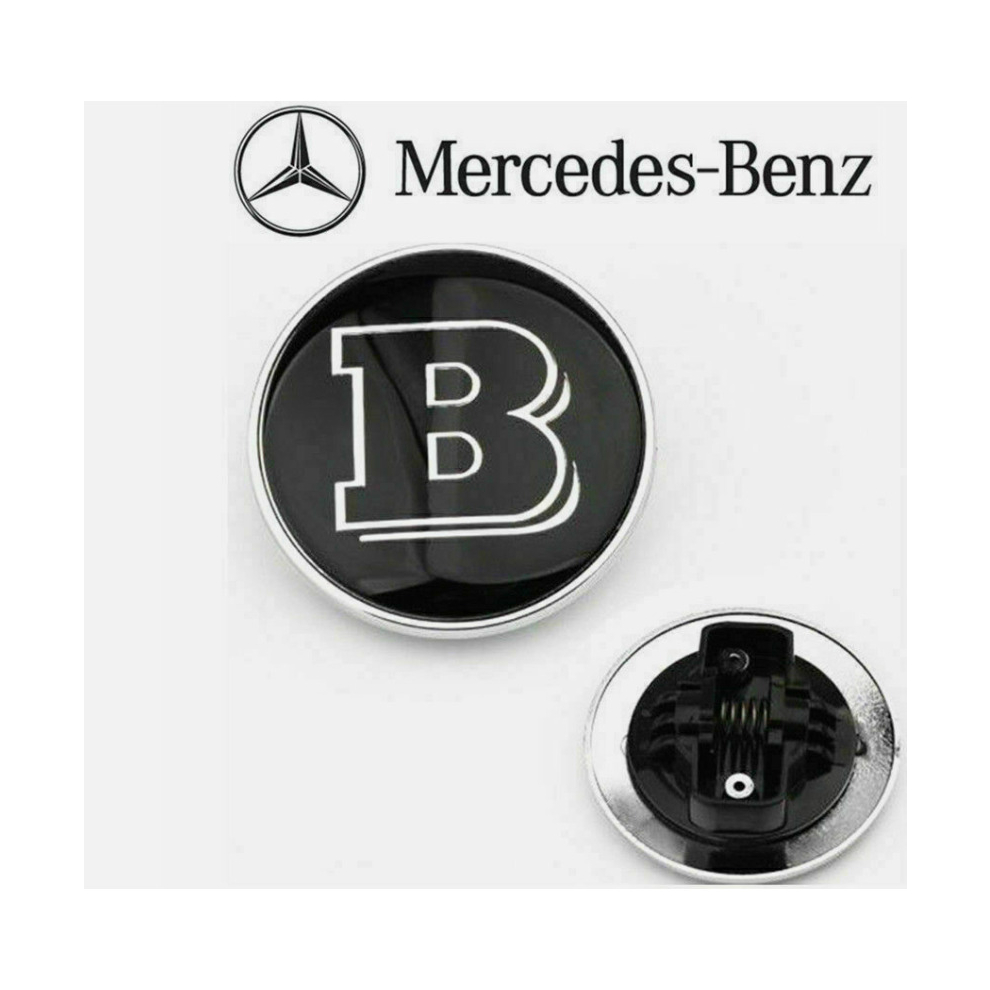 Mercedes-Benz Black BRABUS Wreath Flat Bonnet Badge Emblem A2228170415 NEW 57mm