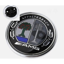 Mercedes-Benz Black AFFALTERBACH Flat Bonnet Badge Emblem A2228170415 NEW 57mm