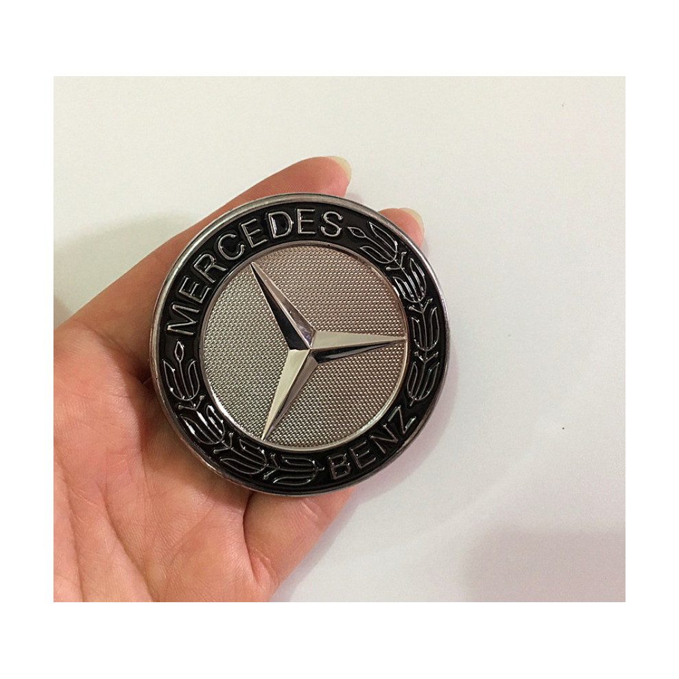 New Mercedes Benz Wreath Flat Bonnet Badge Emblem 57Mm Black 8381923440367