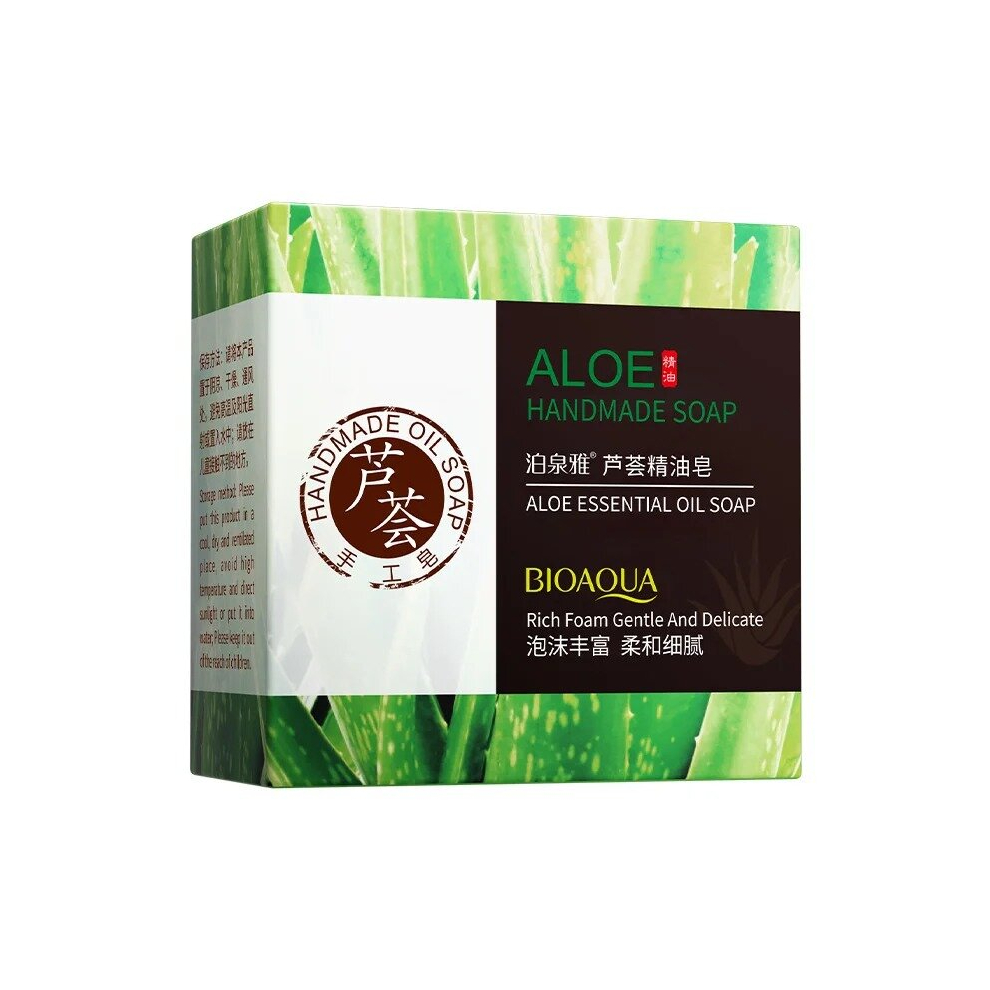 Black Bioaqua Aloe Vera Handmade Anti Bacterial Oil Soap | Reduce Pigmentation & Scars