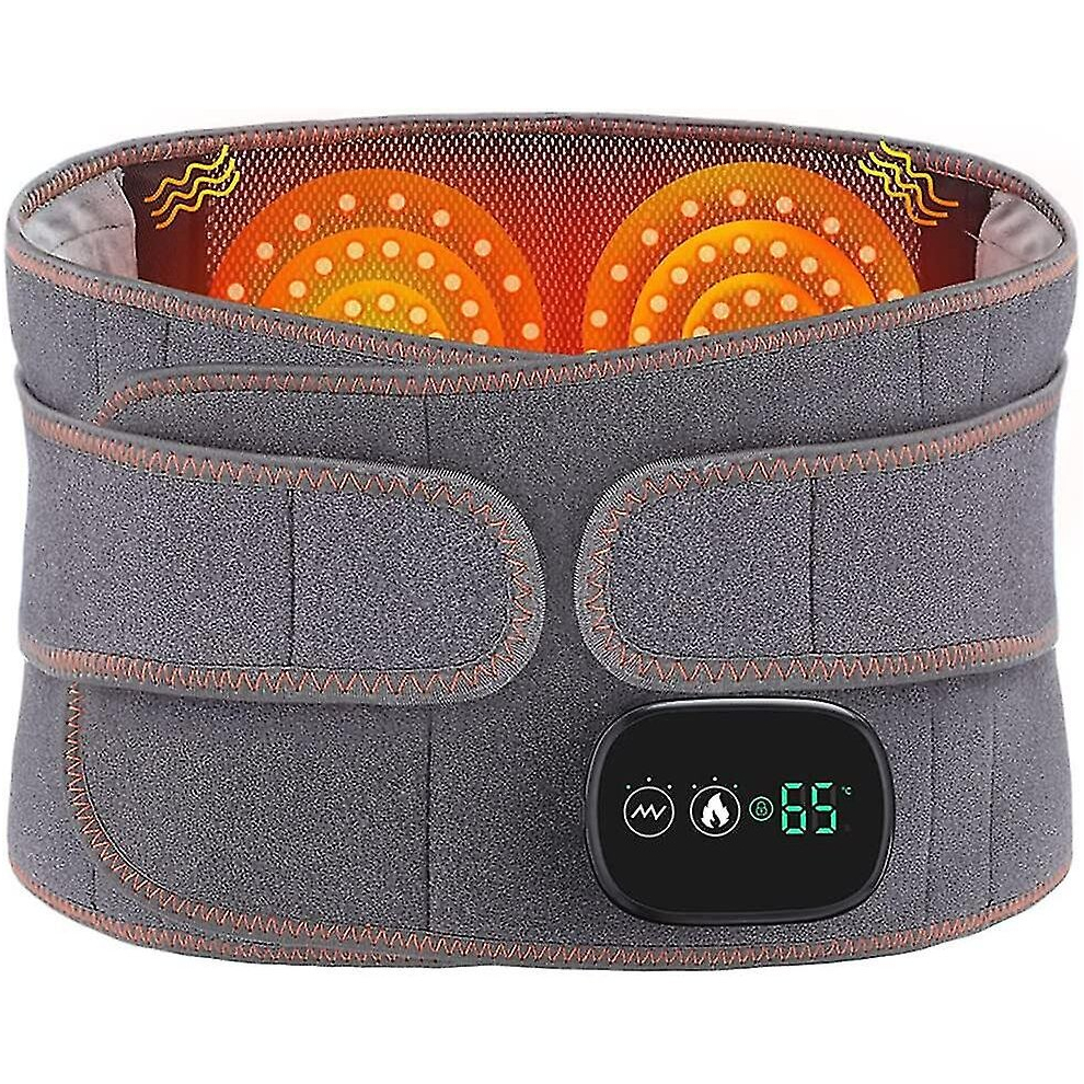 Heated Back Brace With Vibration Massage, Electric Lower Back Heating Pad Massager