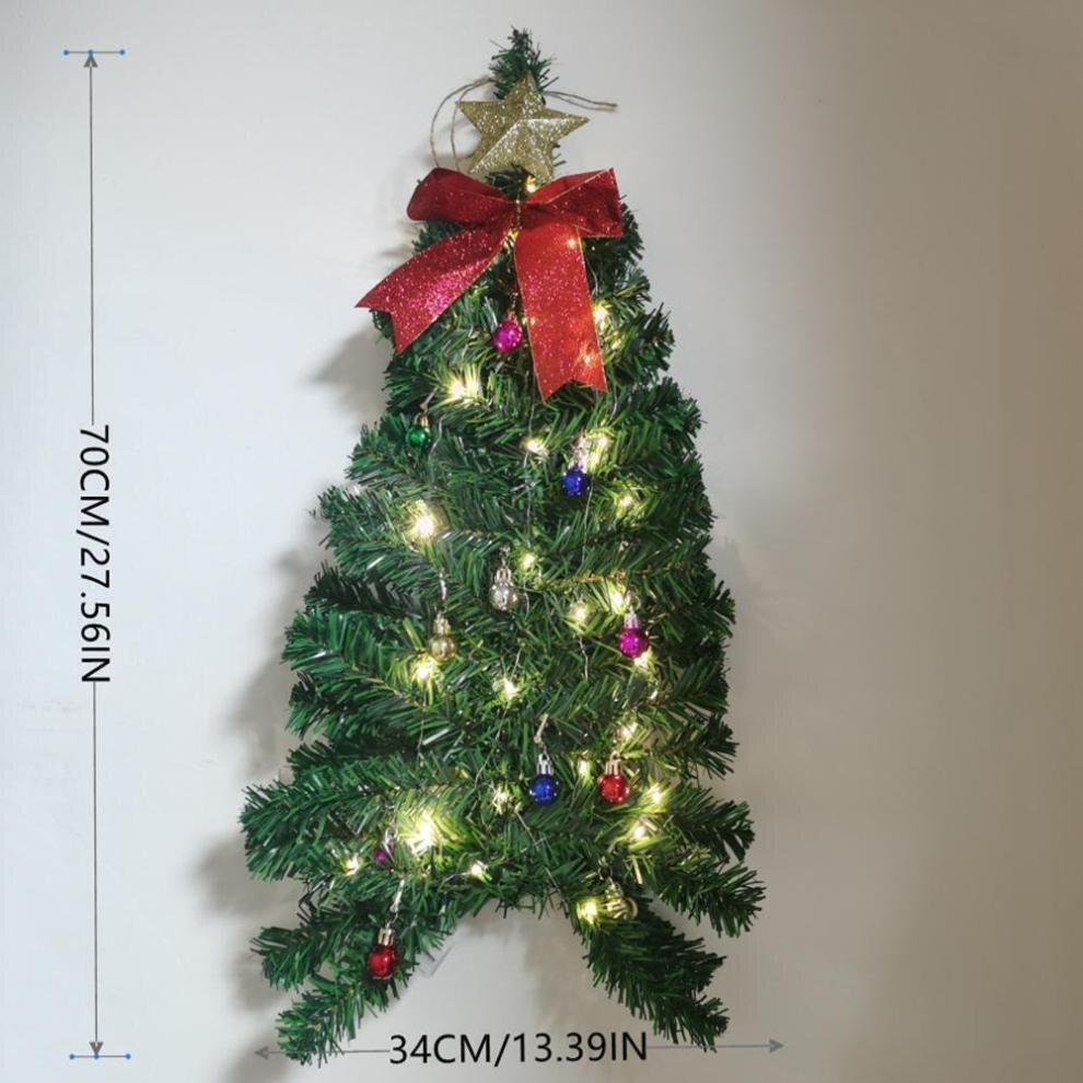 Christmas Tree Pre-Lit Wall Mounted Half Hanging Small LED Lights