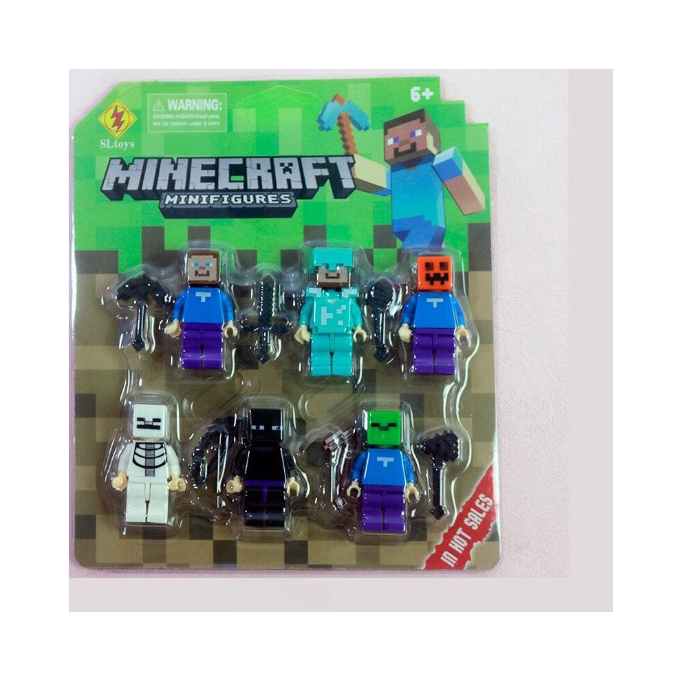 (Minecraft-6pcs) Mario Minecraft Sonic Rainbow Friend Ninja Roblox Toilet Man Minifigures Building Block Toy Gifts Kids