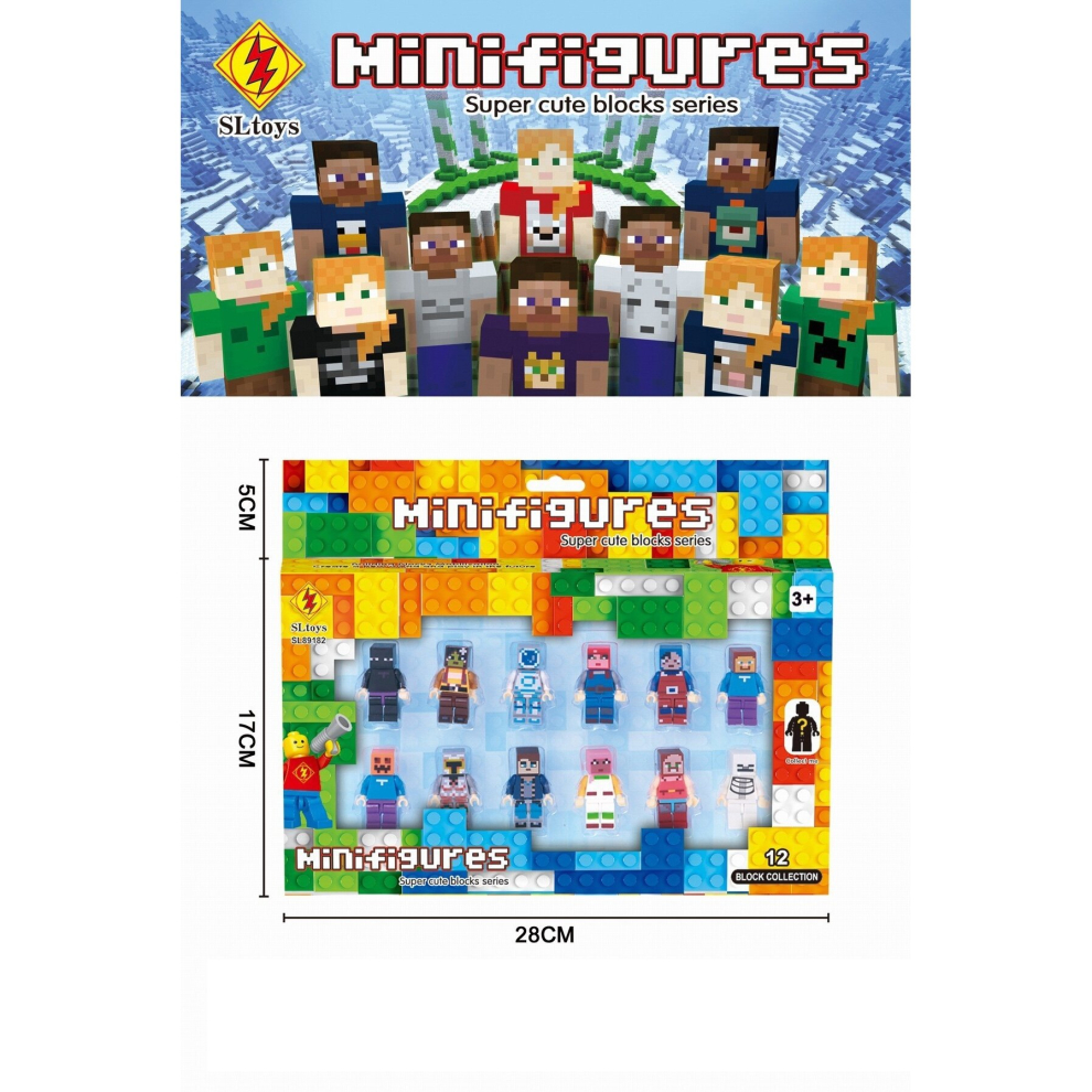 (Minecraft-12pcs-B) Mario Minecraft Sonic Rainbow Friend Ninja Roblox Toilet Man Minifigures Building Block Toy Gifts Kids