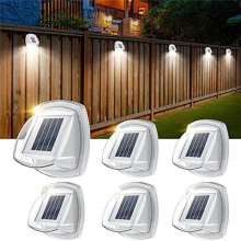 (6 Pcs, Warm white) Solar Fence Lights Outdoor Wall Lights Solar Powered Deck Light